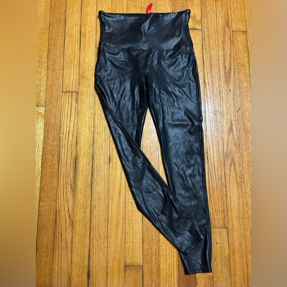 SPANX Women’s FAUX Leather Leggings HIGH WAISTED Pants Stretch sz XL - Picture 3 of 9